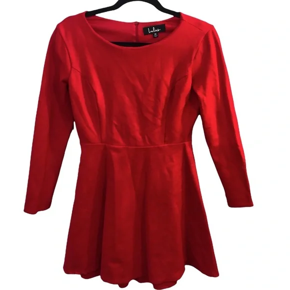 chinese dress ladies Wine Long Sleeve Belted Skater Mini Dress – AX Paris